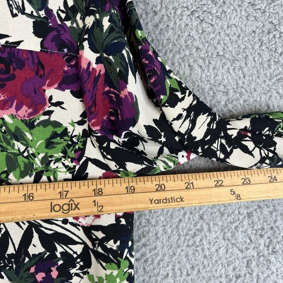 J Jill  Shirt Women XS Petite Floral Button Long Sleeve Blouse Pocket Career - Picture 8 of 9